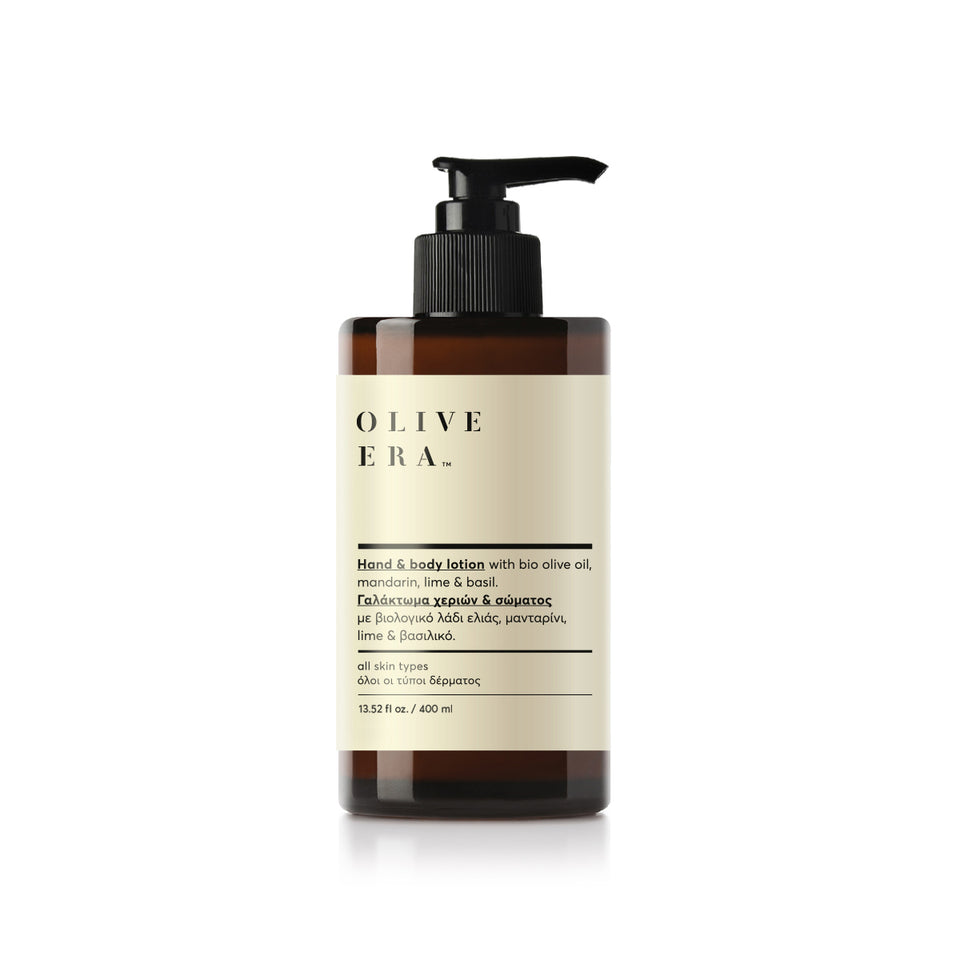 Hand & Body Lotion met bio-olijfolie, mandarijn, limoen & basilicum