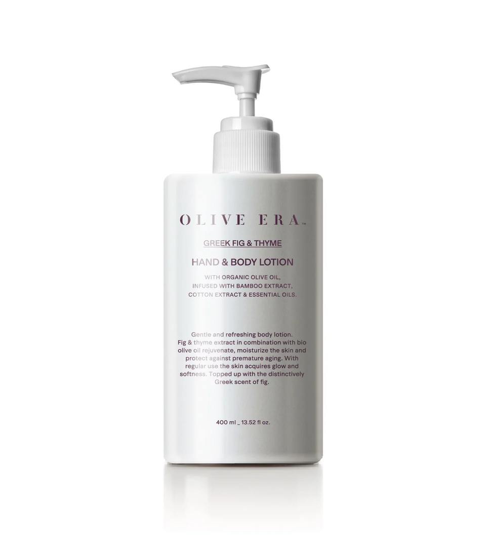 Hand & Body Lotion "Greek Fig & Thyme" met bio-olijfolie, vijg & tijm